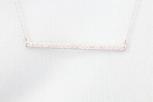 14k diamond bar necklace