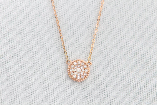10k diamond necklace yellow or rose gold