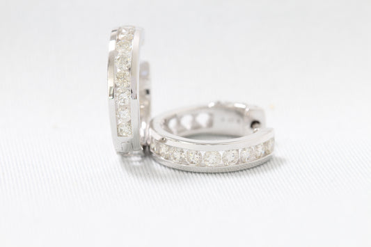 14k diamond hoop earrings