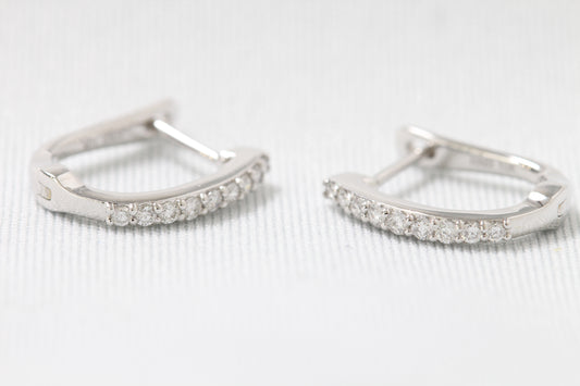 10k diamond hoop earrings