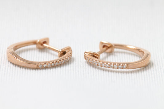 10k gold diamond hoops