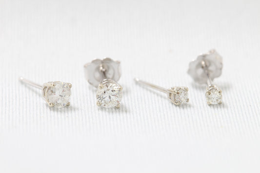 14k diamond studs