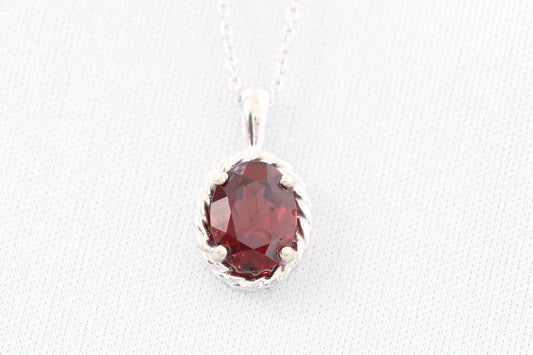 14k garnet rope necklace