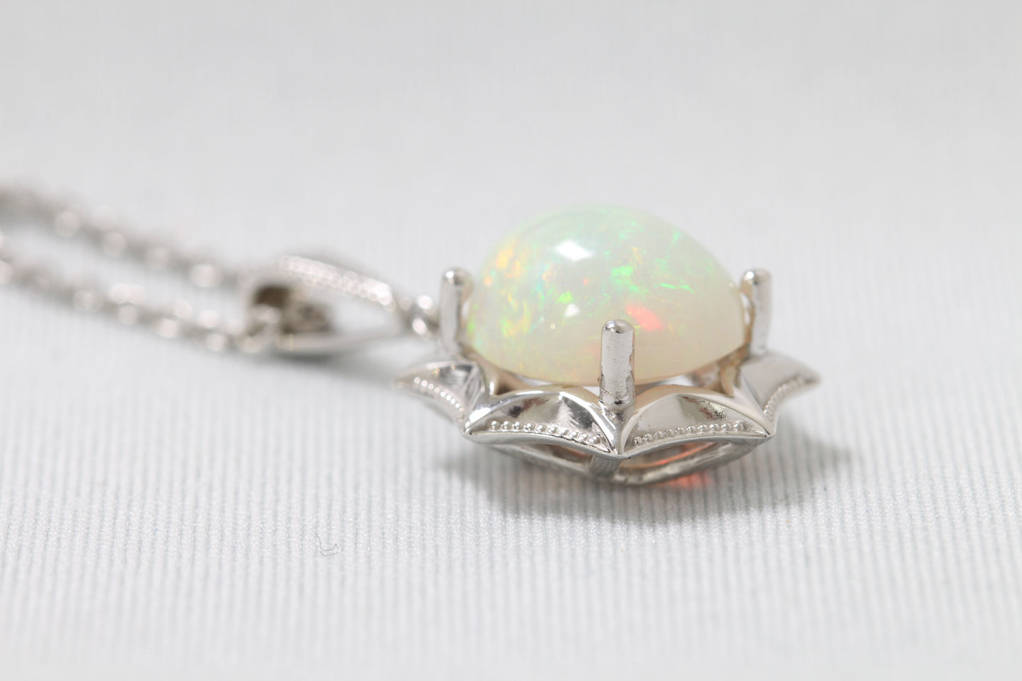 14k Ethiopian opal necklace