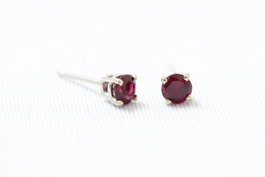 14k synthetic birthstone earrings
