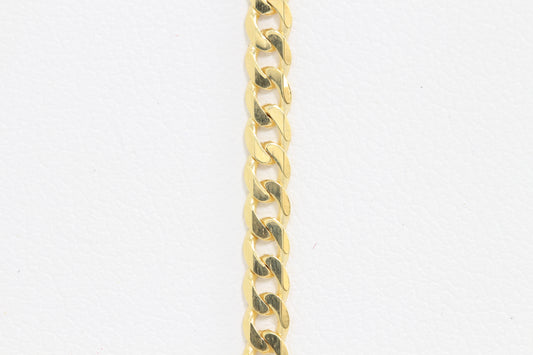 10k gold solid link open curb bracelet with lobster clasp