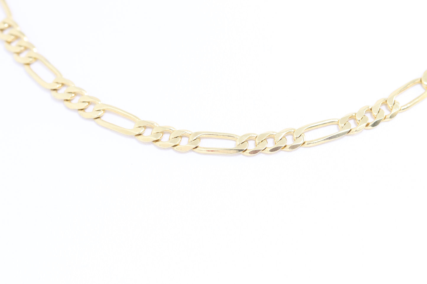 14k gold solid figaro link chain with lobster clasp