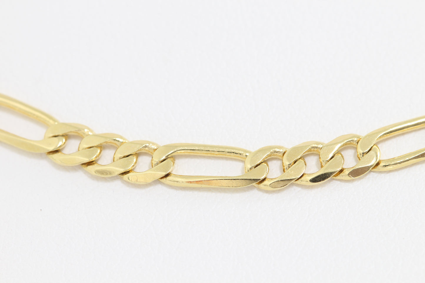 14k gold solid figaro link chain with lobster clasp