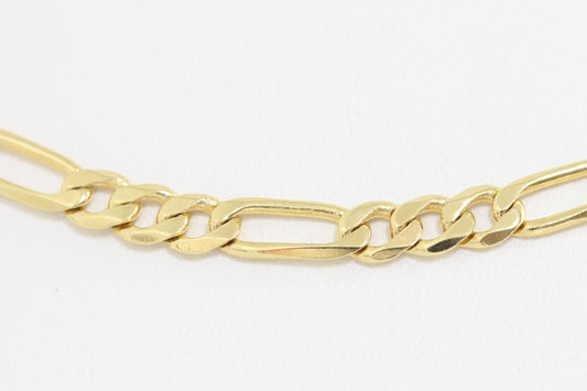 14k gold solid figaro link chain with lobster clasp