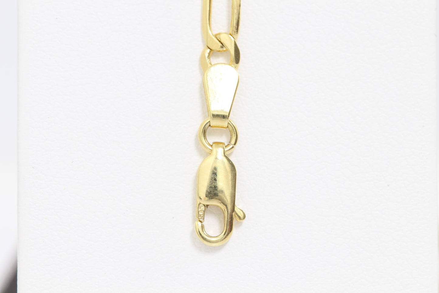 14k gold solid figaro link chain with lobster clasp