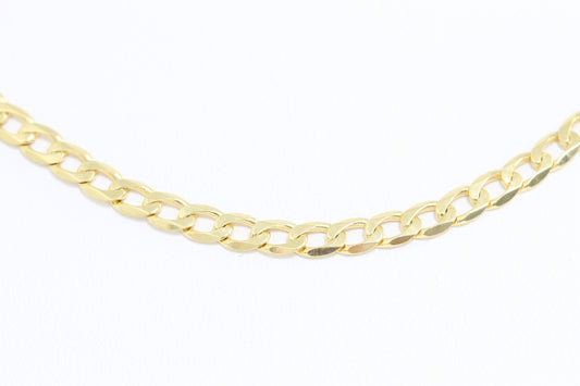 10k solid link open curb chain with lobster clasp