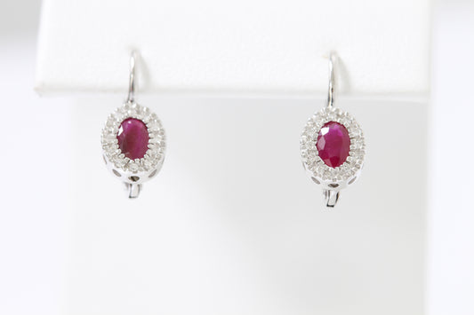 10k Ruby & diamond earrings