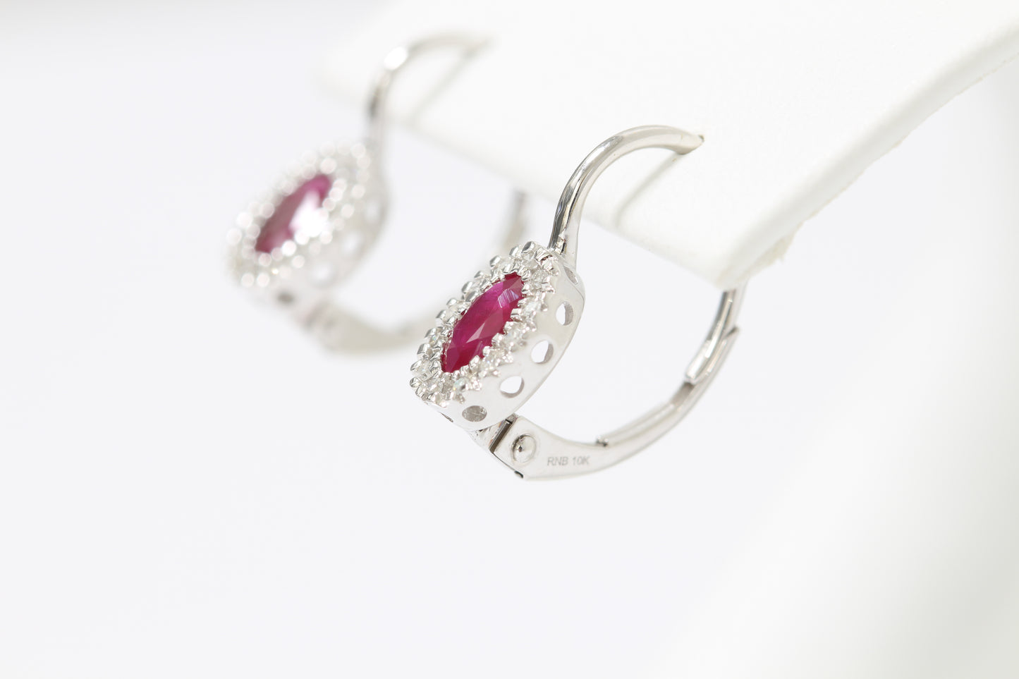 10k Ruby & diamond earrings