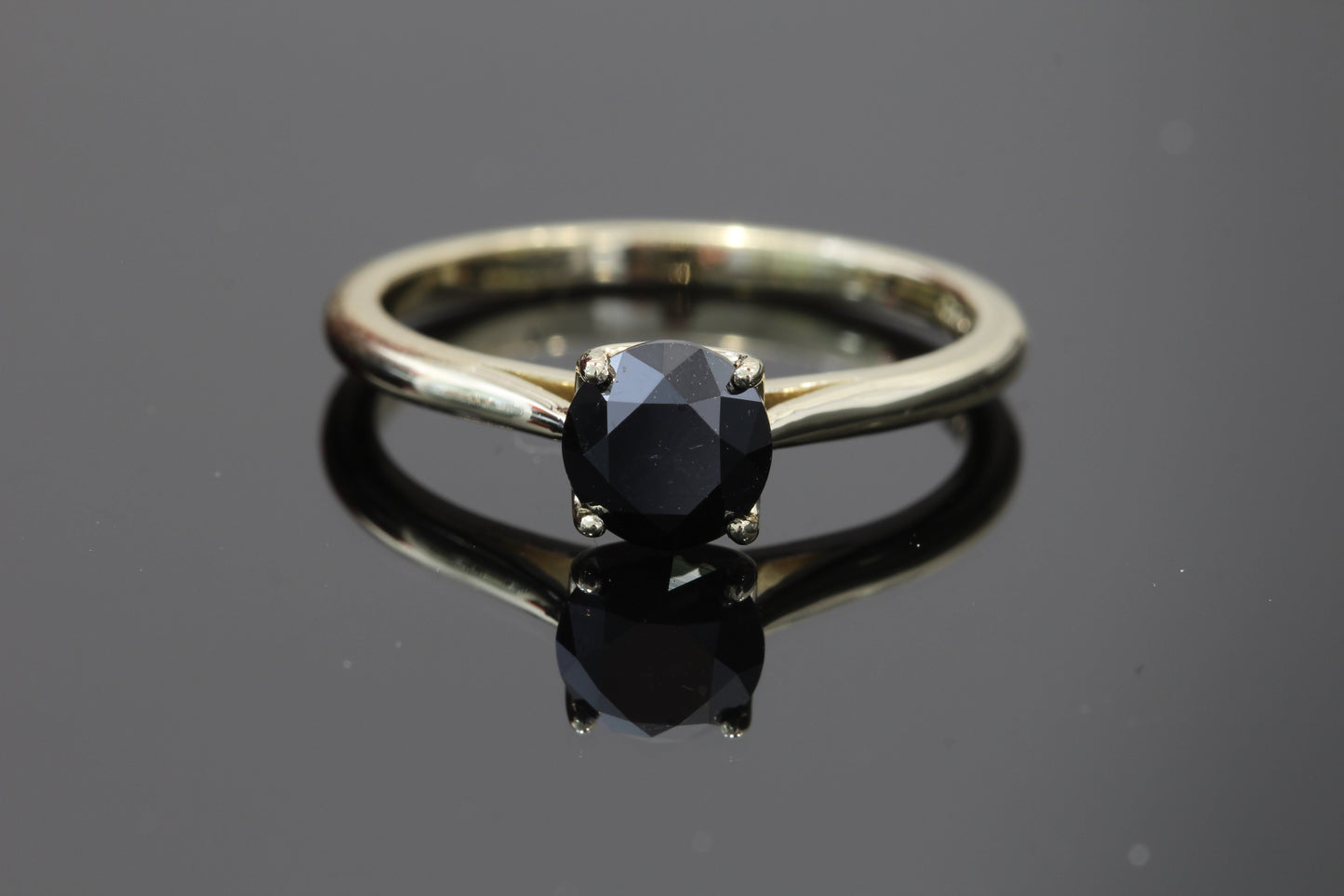 14k Black diamond ring