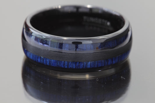 Blue tungsten ring 8mm