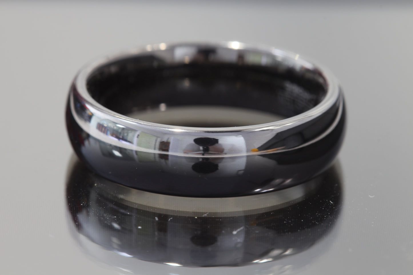 Tungsten ring dark grey classic domed band 6mm.