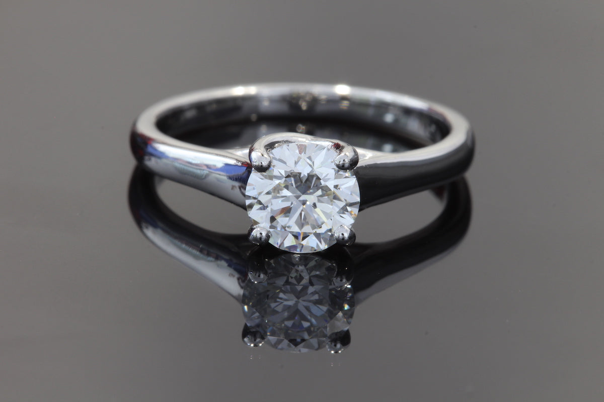 Platinum lab diamond solitaire ring