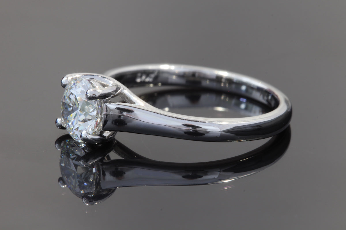 Platinum lab diamond solitaire ring