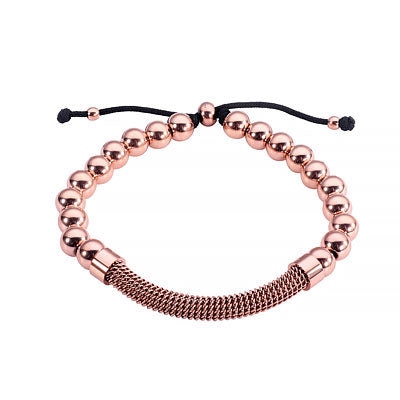 Stainless Steel IP Rose Bracelet with Beads