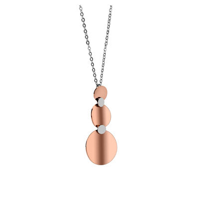 Stainless Steel Necklace with Flat Round Pendant