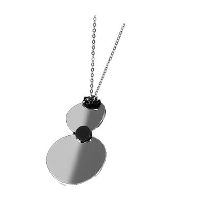Stainless Steel Necklace with Flat Round Circle.