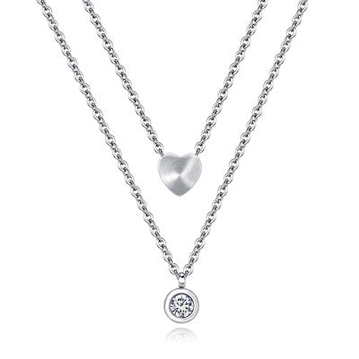 Stainless Steel Double layer Chain with Pendant